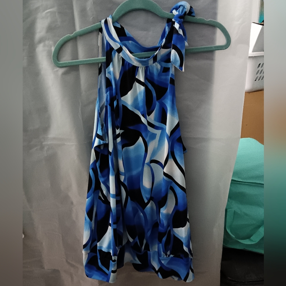 Blue and Black Patterned Dress